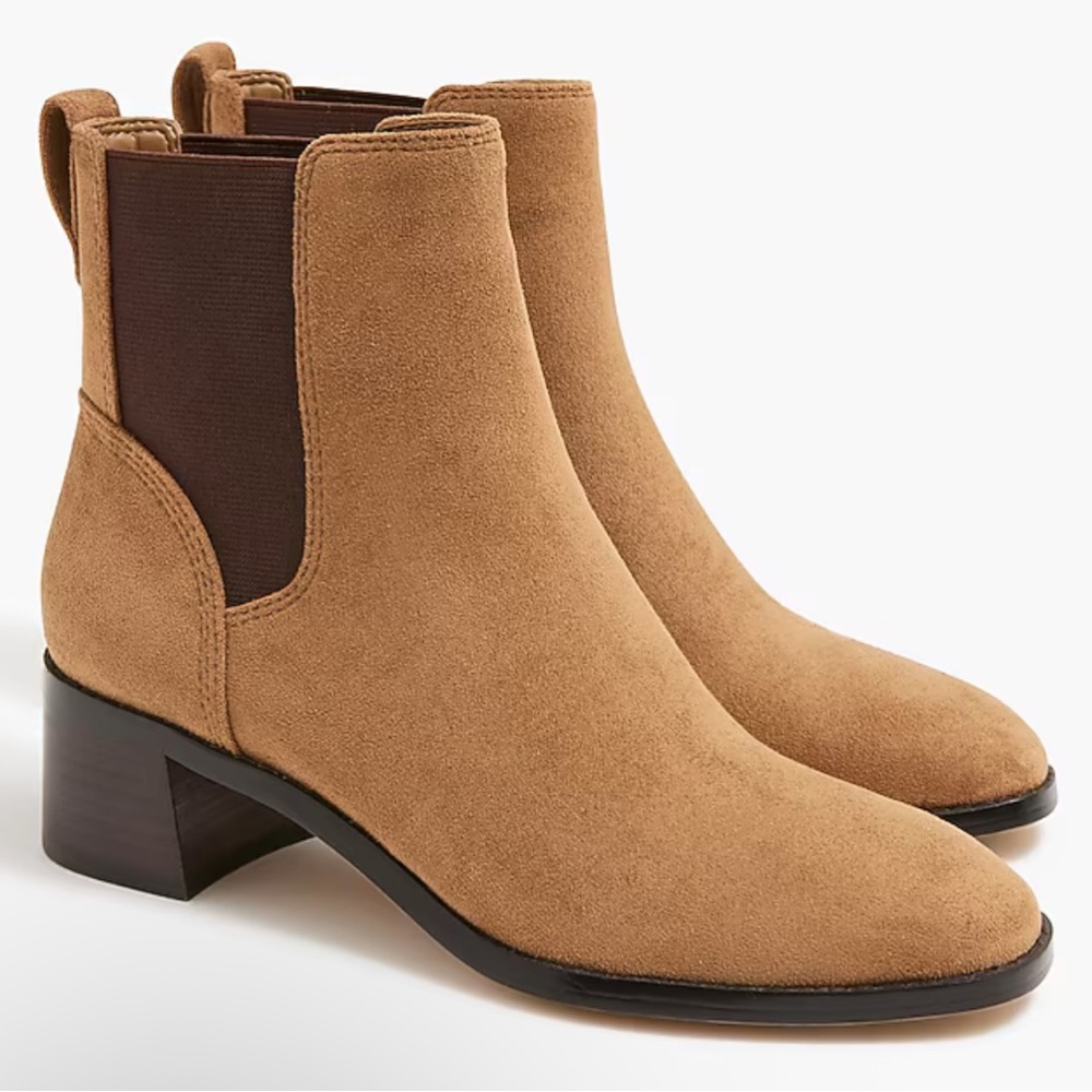 J CREW Suede Chelsea Boots Rich Coffee Brown Size 9 $188.00